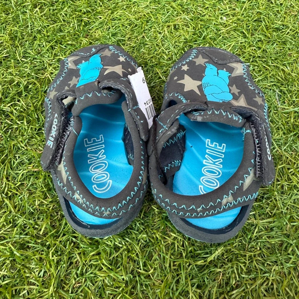 Vtg Y2K Cookie Monster‎ Sesame Street Sandals Infant Size 1 Kidcore Deadstock